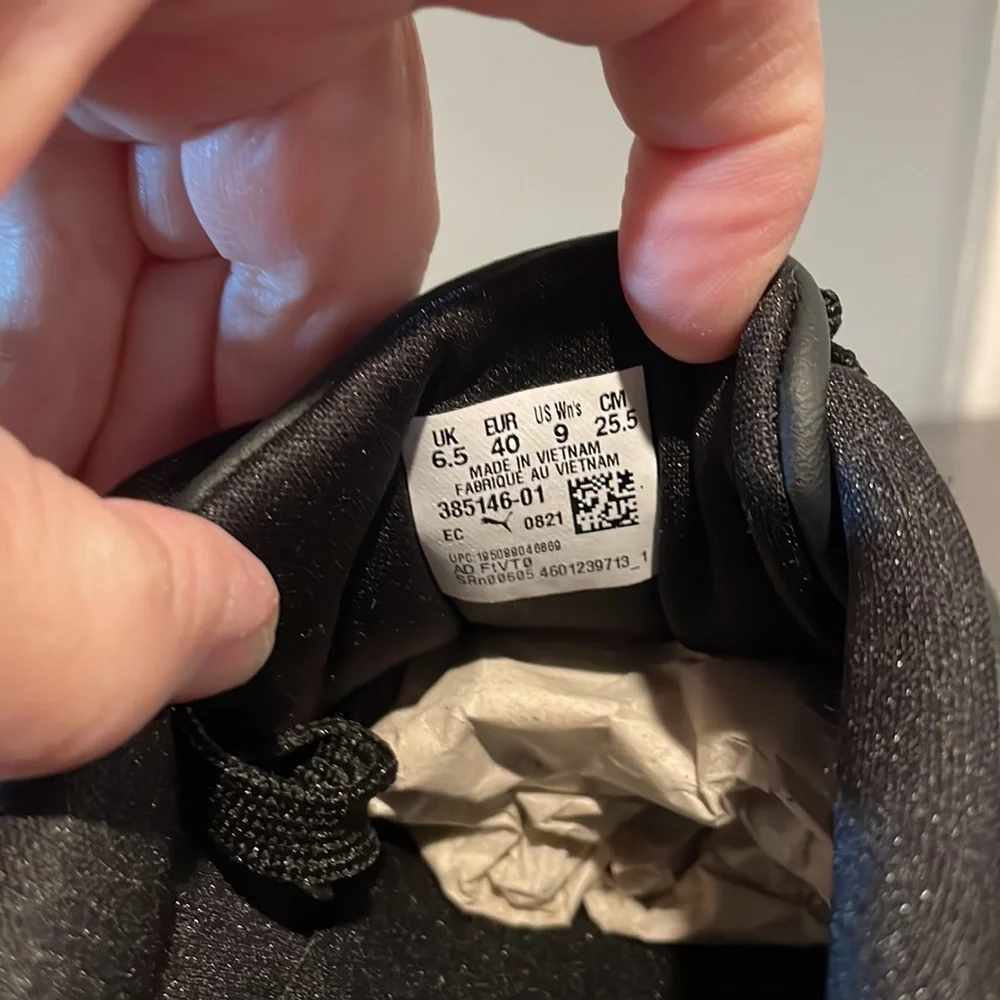 Puma Women's Black and Pink Platform Sneakers - Picture 6 of 6